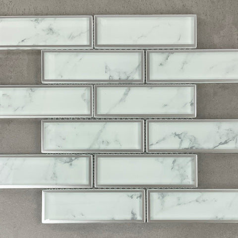 2 x 6 Brick Glass Mosaic Wall Tiles
